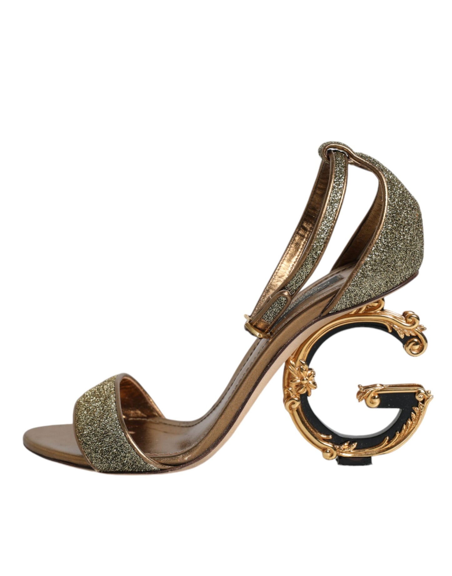 Dolce & Gabbana Gold Lurex Ankle Strap Heel Sandals Shoes Dolce & Gabbana