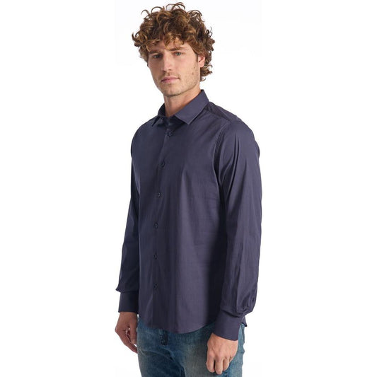 Baldinini Trend Blue Cotton Shirt Baldinini Trend