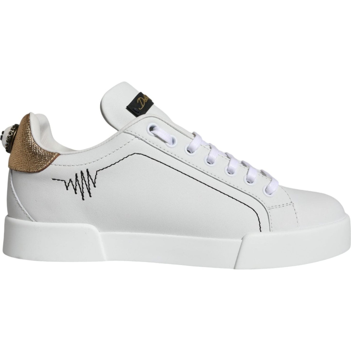 Dolce & Gabbana White Leather Portofino Low Top Sneaker Shoes Dolce & Gabbana