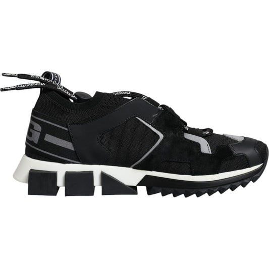 Dolce & Gabbana Black Mesh Sorrento Trekking Sneakers Shoes Dolce & Gabbana