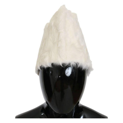 Dolce & Gabbana White Xiangao Lamb Fur Beanie Dolce & Gabbana