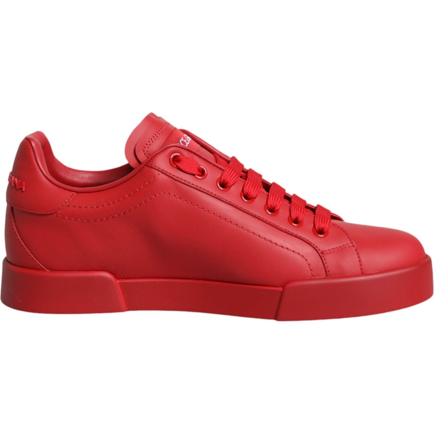 Dolce & Gabbana Red Leather Low Top Women Sneakers Shoes Dolce & Gabbana