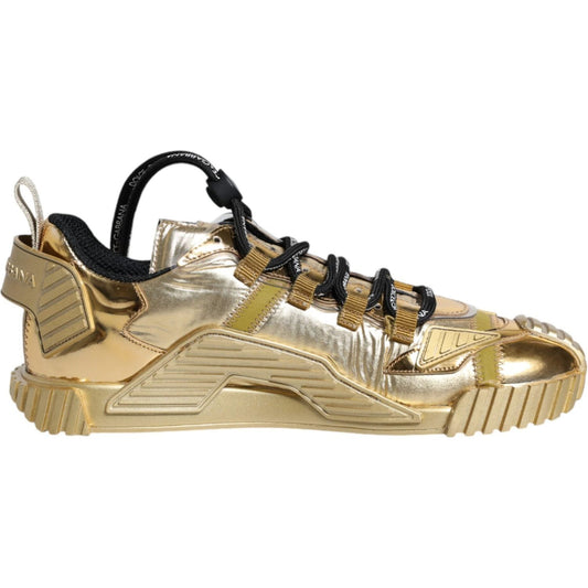 Dolce & Gabbana Metallic Gold NS1 Low Top Sneakers Shoes Dolce & Gabbana