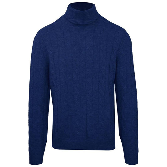 Malo Blue Wool Men Sweater Malo