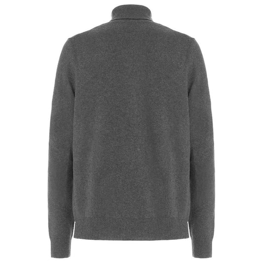 Malo Gray Wool Men Turtleneck Sweater Malo