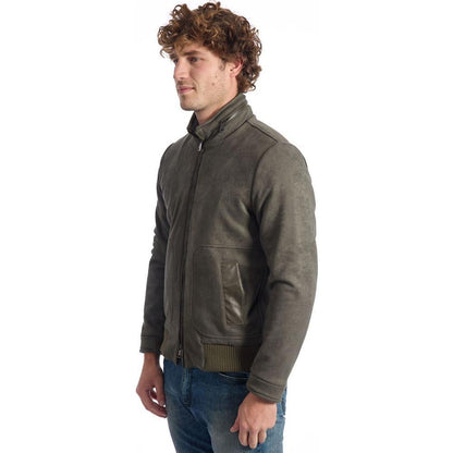 Roberto Pepe Luxury Green Eco Leather Men Jacket