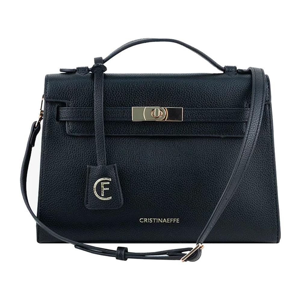 CRISTINAEFFE Black Artificial Leather Women Crossbody Bag CRISTINAEFFE