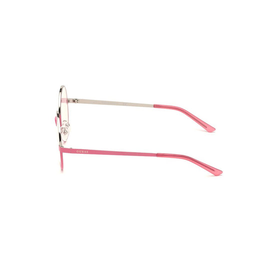 Guess multicolor metal sunglasses side view with pink temples, model GU3046-72Z, unisex design, lens/bridge/temple 52/22/140mm.