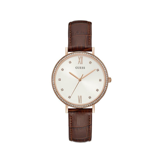 Guess Brown Leather Watch Guess Dark Olive Green