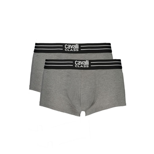 Cavalli Class Gray Cotton Underwear Cavalli Class