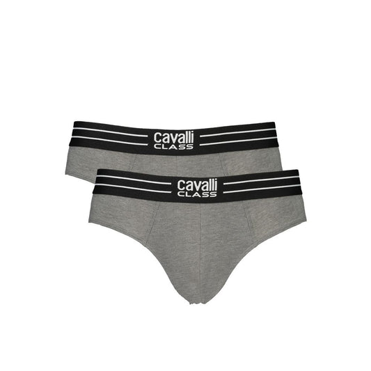 Cavalli Class Gray Cotton Underwear Cavalli Class