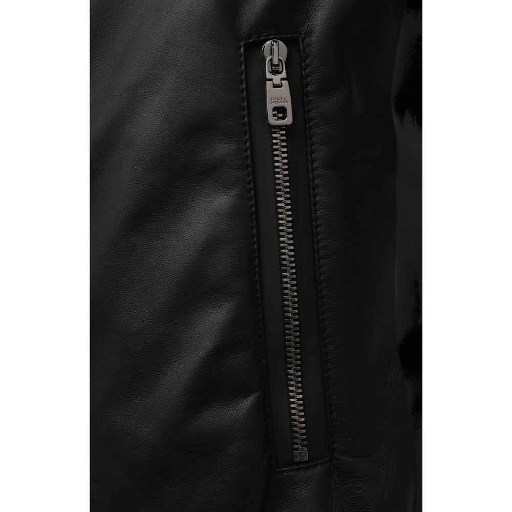 Dolce & Gabbana Black Leather Di Lambskin Jacket Dolce & Gabbana