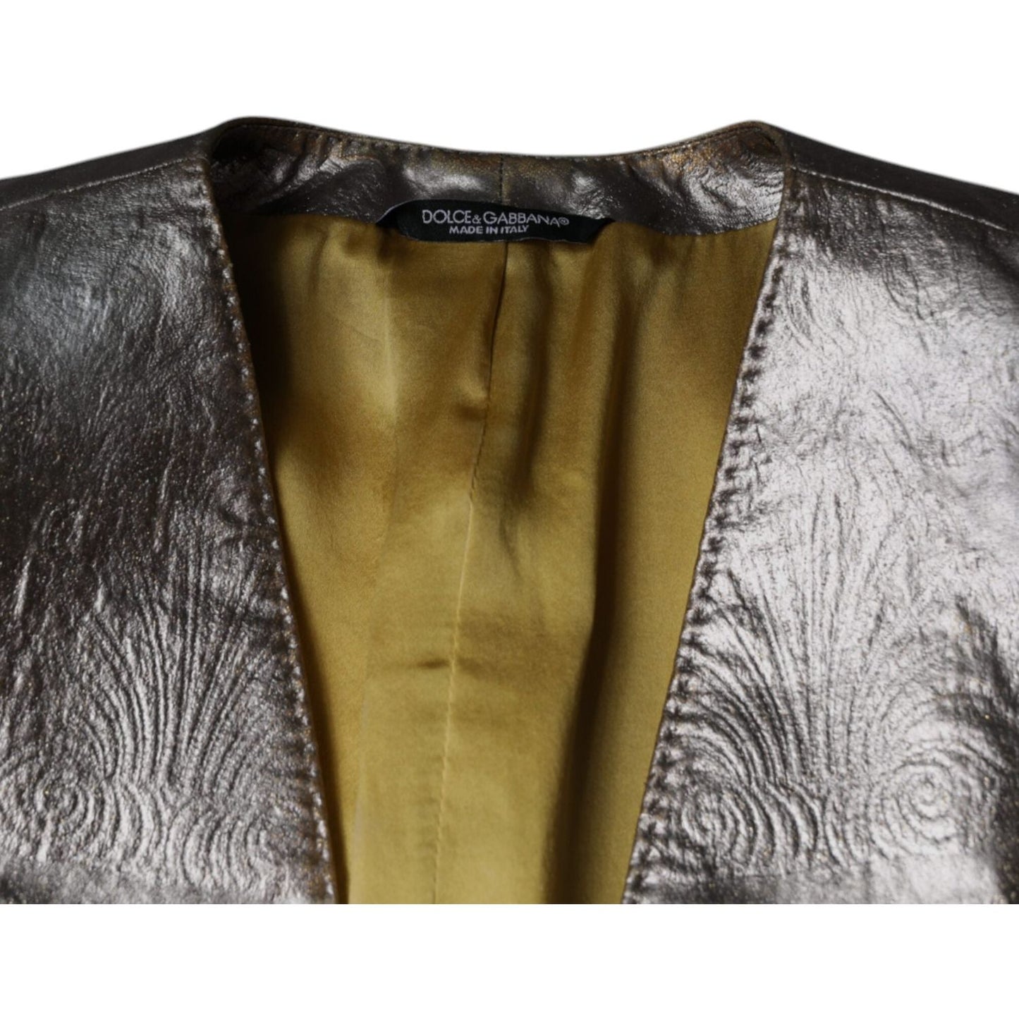 Dolce & Gabbana Gold Jacquard Single Breasted Dress Blazer Dolce & Gabbana