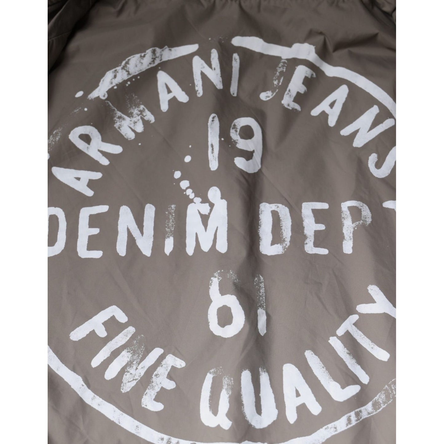 Armani Jeans Brown Cotton Full Zip Bomber Logo Jacket