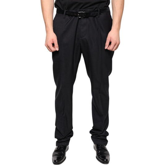 Dolce & Gabbana Black Wool Skinny Dress Formal Pants Dolce & Gabbana