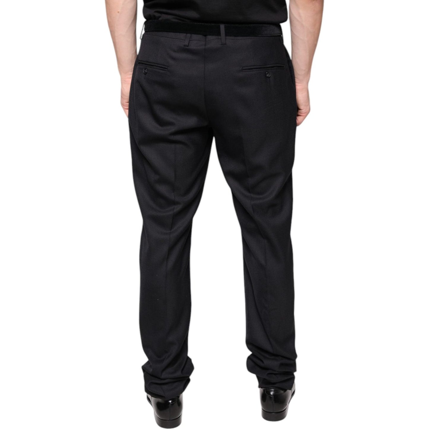 Dolce & Gabbana Black Wool Skinny Dress Formal Pants Dolce & Gabbana