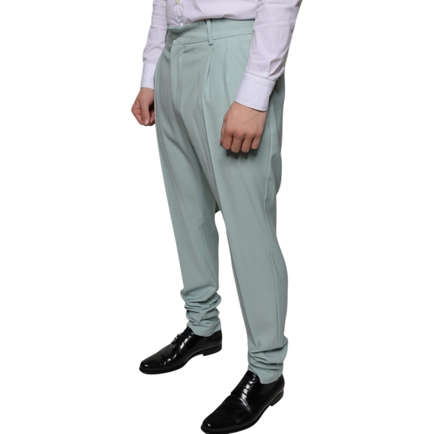 Dolce & Gabbana Mint Green Cotton Dress Pants Dolce & Gabbana