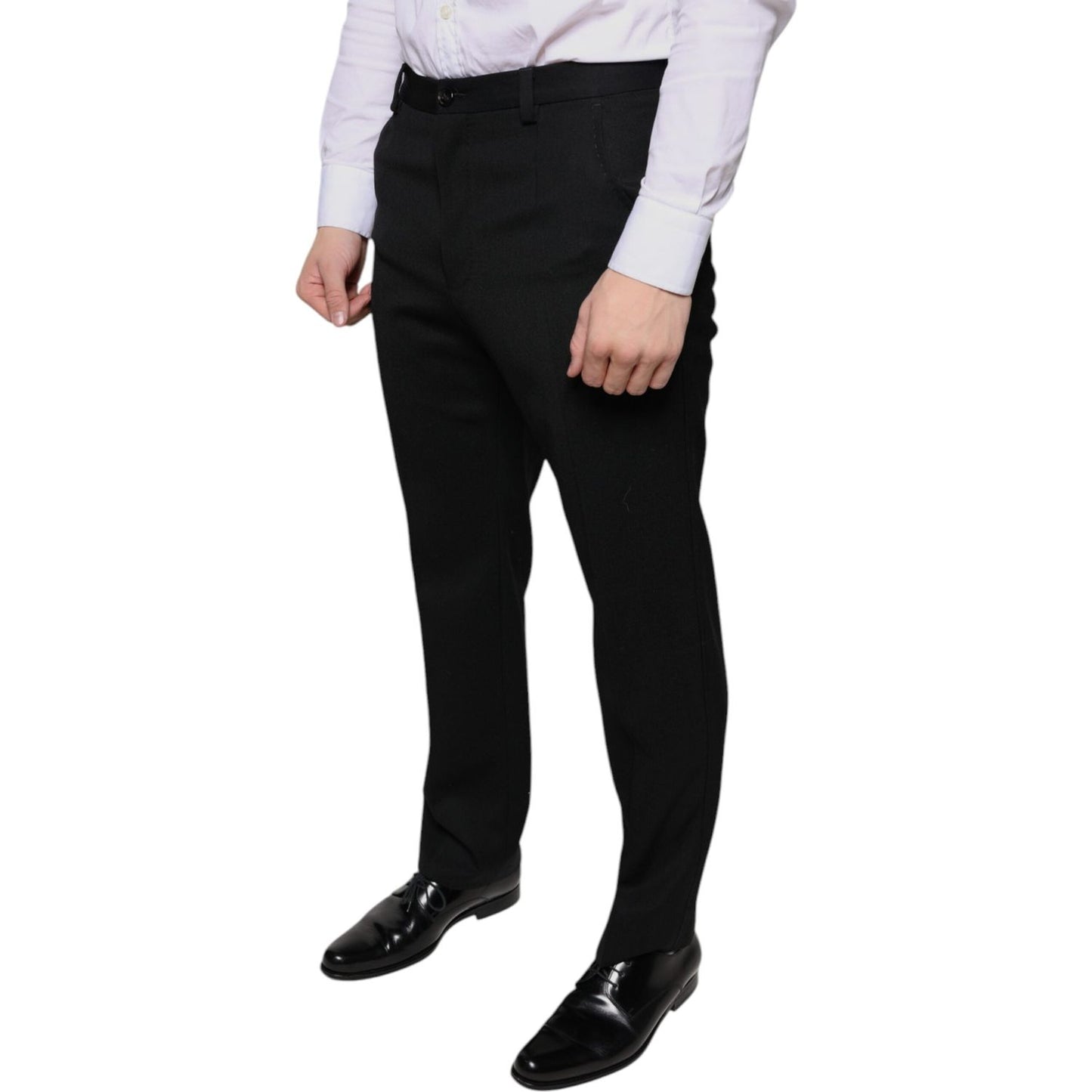 Dolce & Gabbana Black Wool Skinny Men Dress Pants Dolce & Gabbana