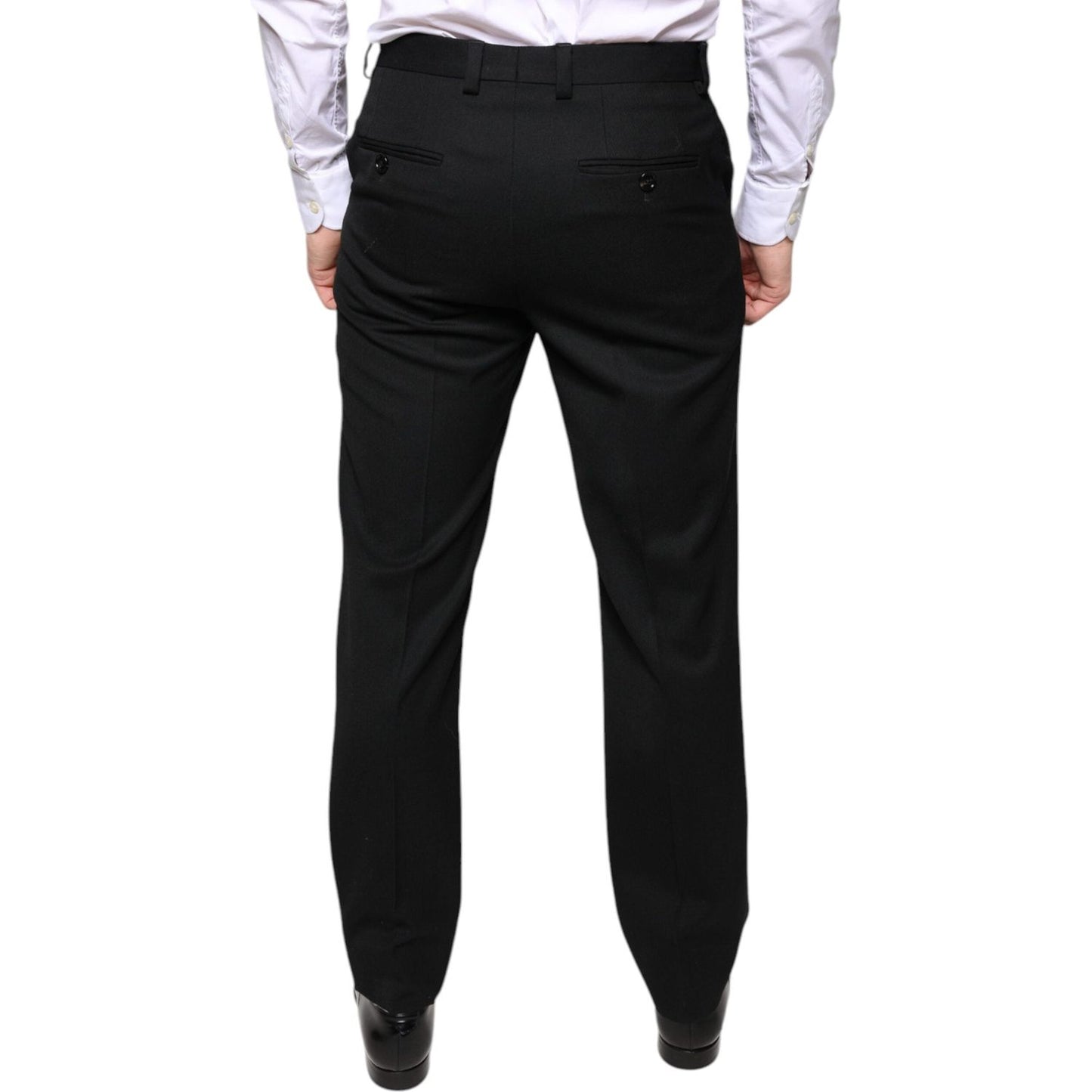 Dolce & Gabbana Black Wool Skinny Men Dress Pants Dolce & Gabbana