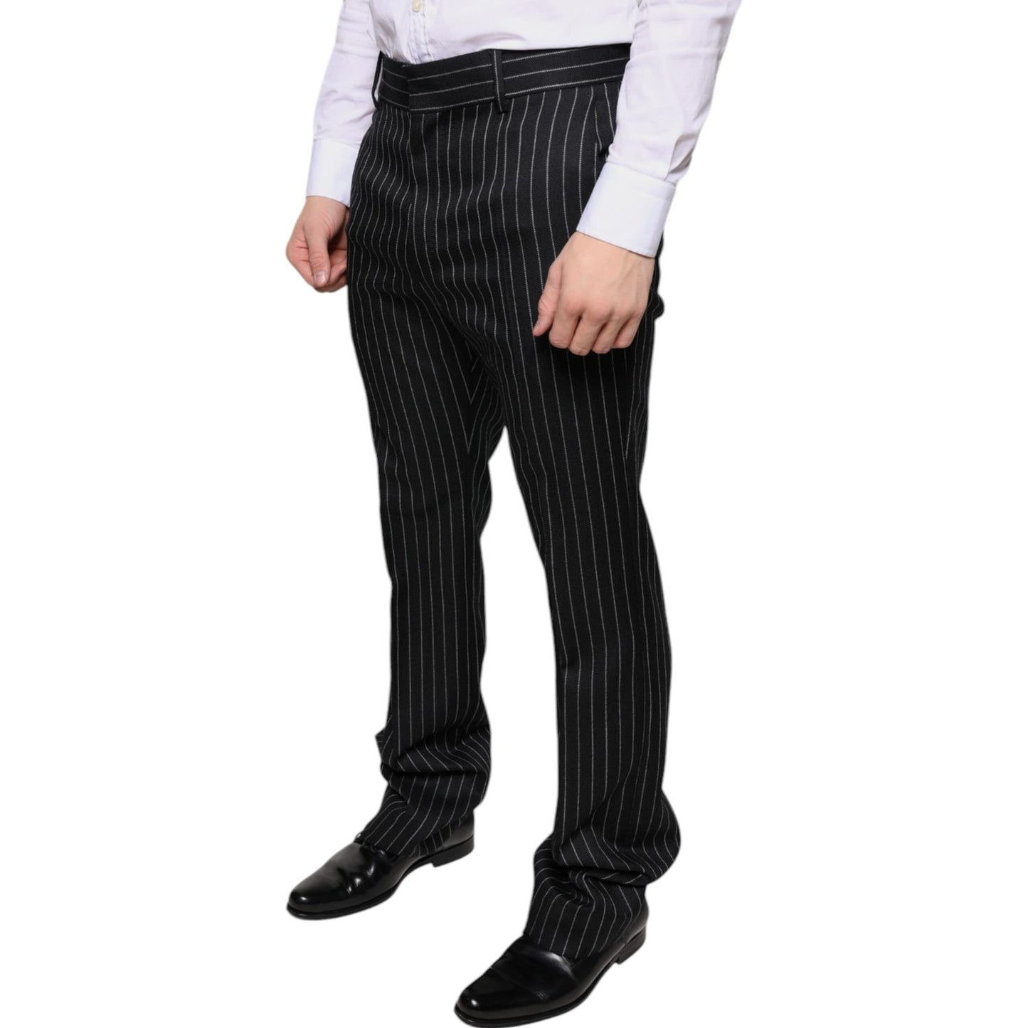 Dolce & Gabbana Black Stripes Skinny Men Dress Pants Dolce & Gabbana