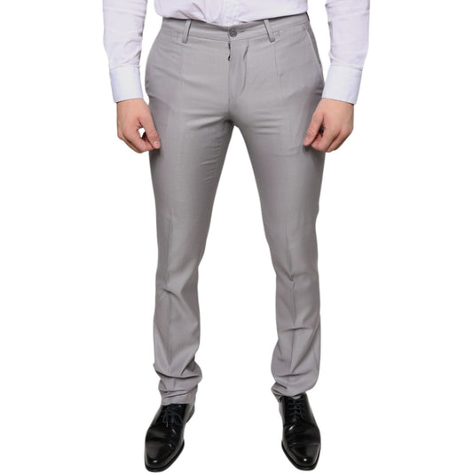 Dolce & Gabbana Light Gray Wool Dress Pants Dolce & Gabbana