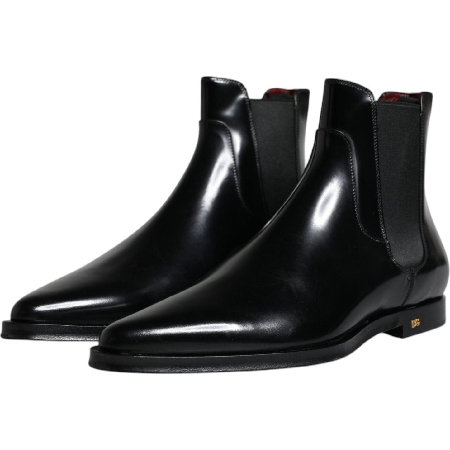 Dolce & Gabbana Black Leather Chelsea Men Ankle Boots Shoes Dolce & Gabbana