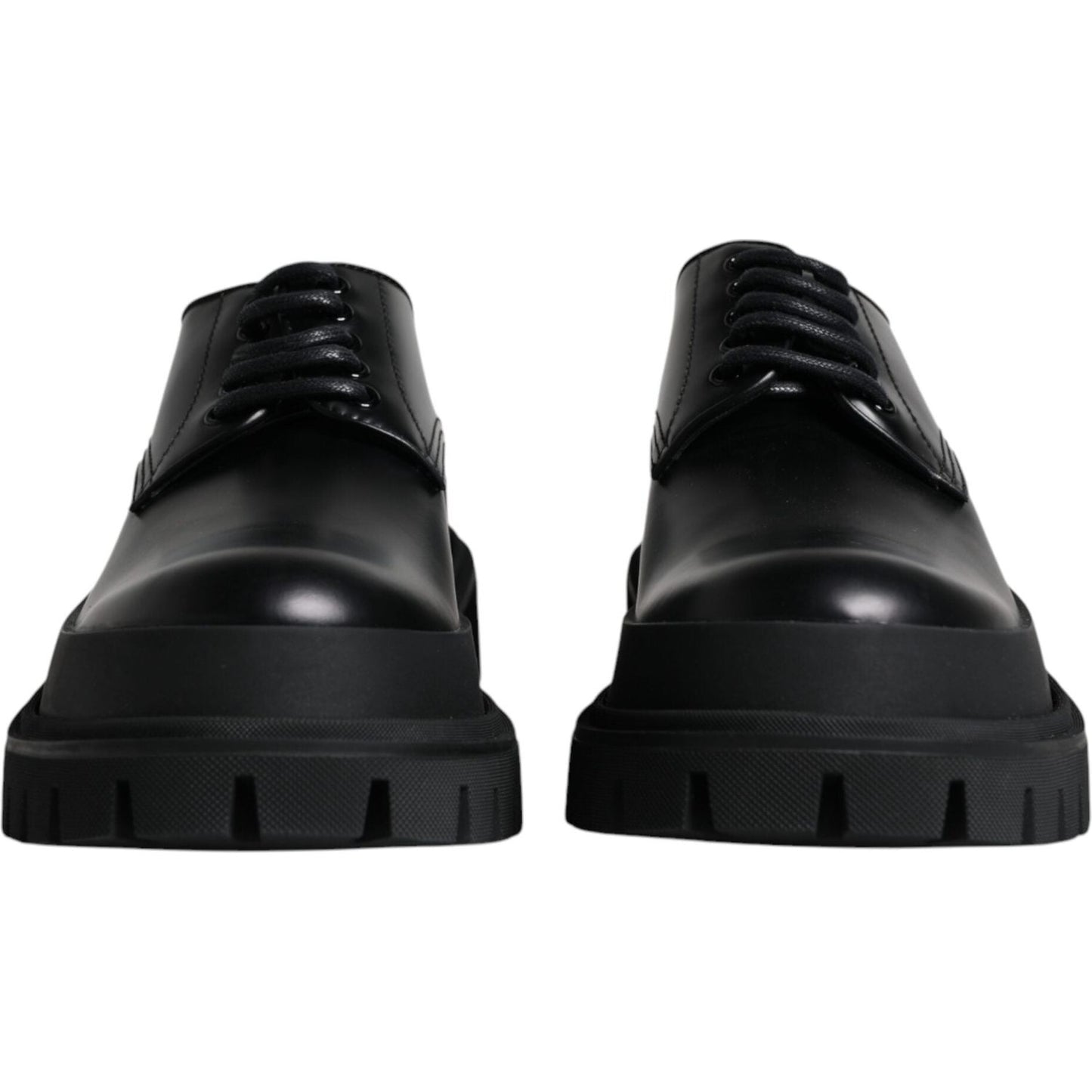 Dolce & Gabbana Black Leather Lace Up Trekking Dress Shoes Dolce & Gabbana