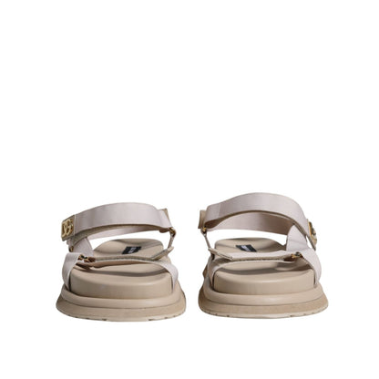 Dolce & Gabbana Beige Nappa Devotion Strap Men Sandals Shoes