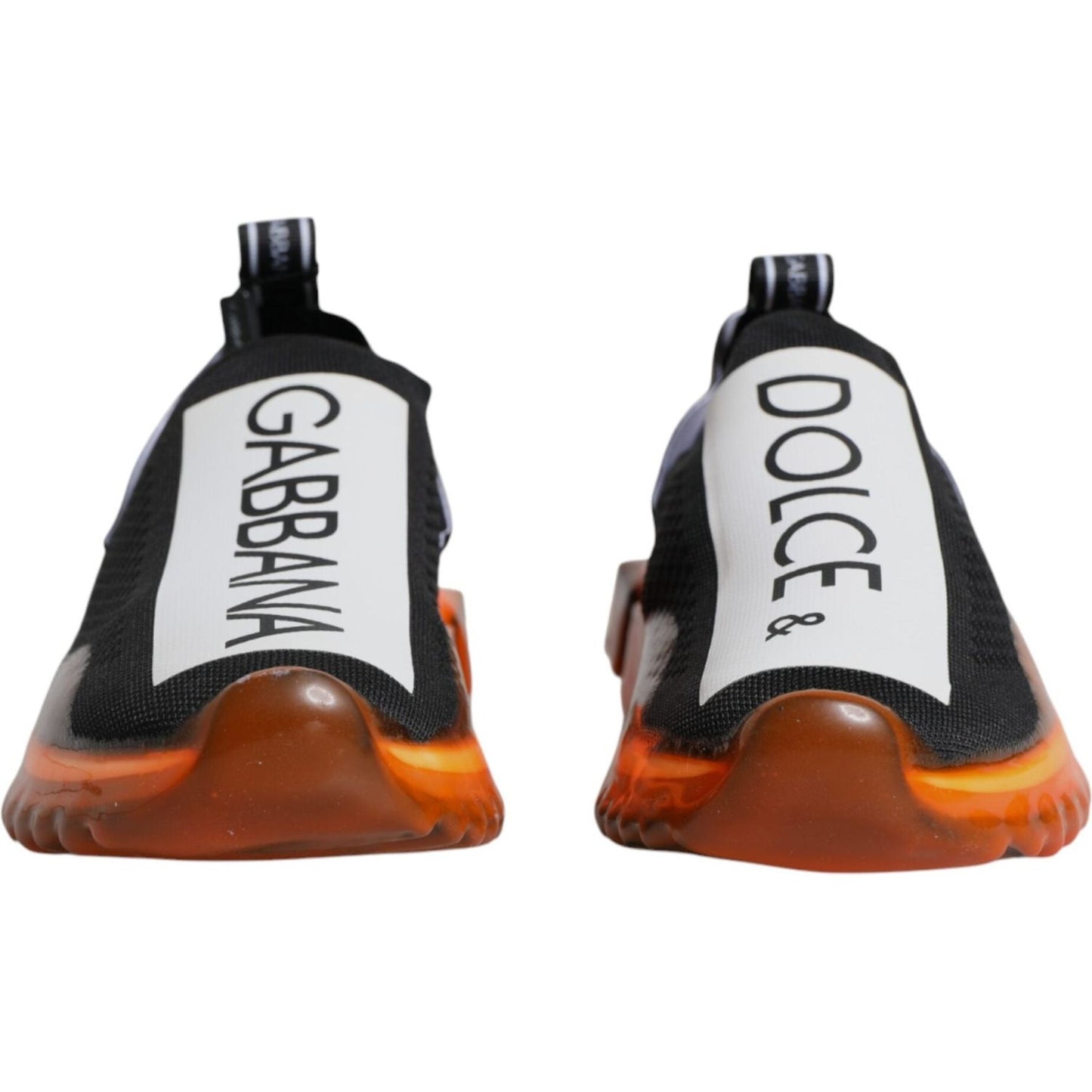 Dolce & Gabbana Black Orange Sorrento Slip On Sneakers Shoes Dolce & Gabbana