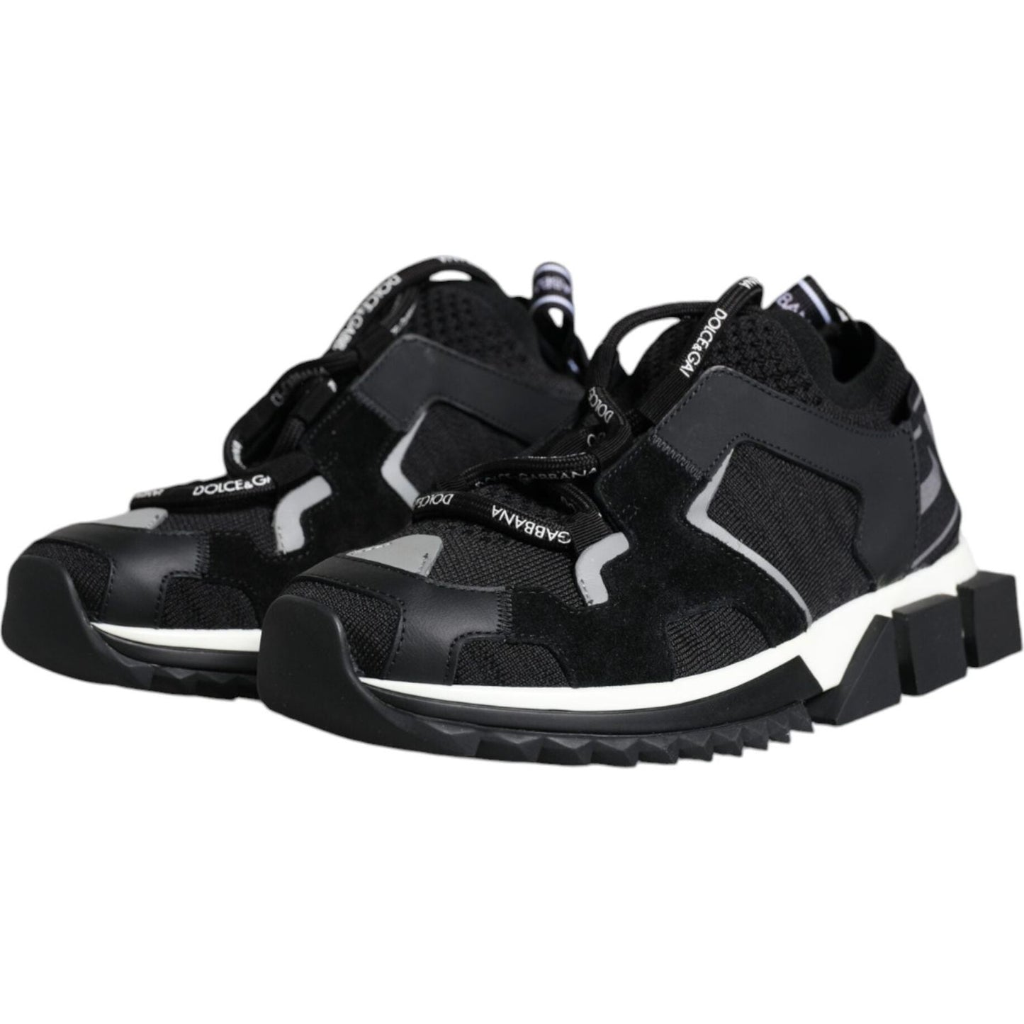 Dolce & Gabbana Black Mesh Sorrento Trekking Sneakers Shoes Dolce & Gabbana