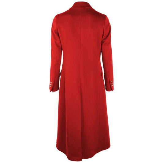 Made in Italy Red Wool Vergine Jackets & Coat Made in Italy