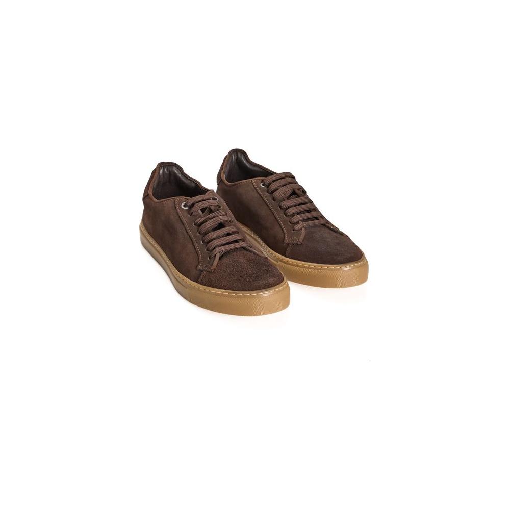 Roberto Pepe Luxury Brown Calfskin Sneaker Roberto Pepe Luxury