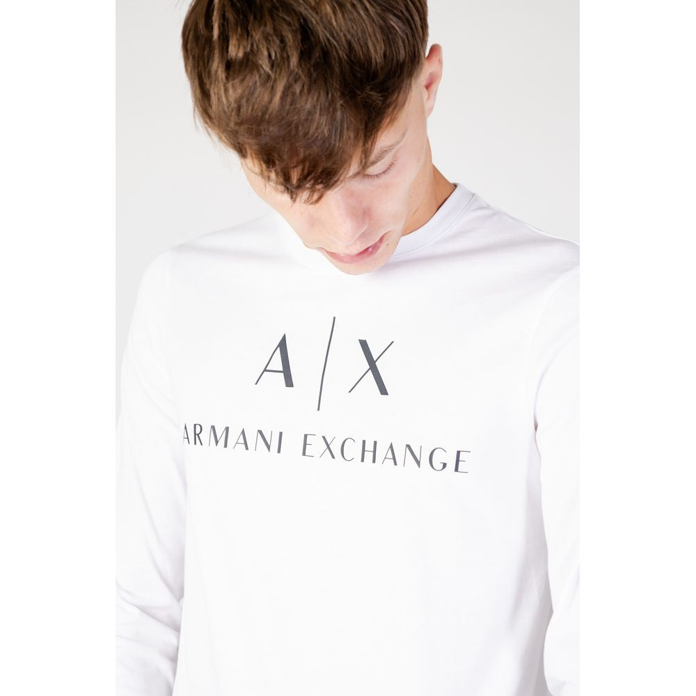 Armani Exchange White Cotton Long Sleeve T-Shirt