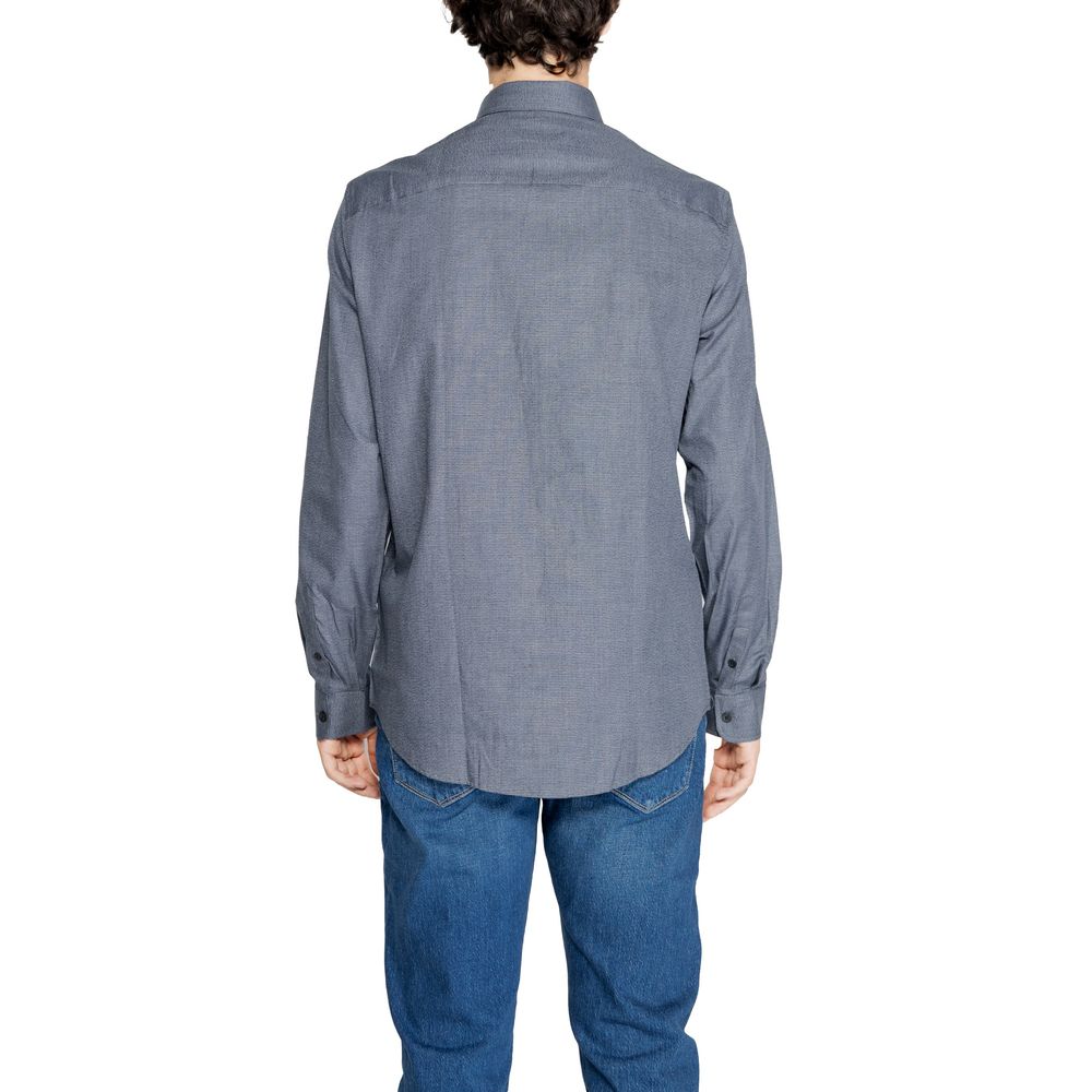 Armani Exchange Blue Cotton Dress Shirt