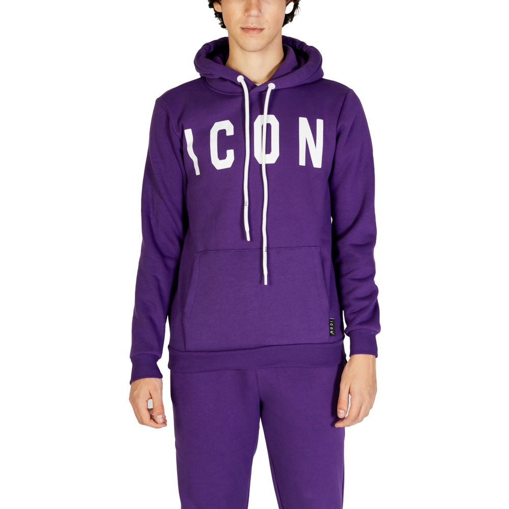 Icon Purple Cotton Hoodie 1728,71956299936,Clothing,Hoodies - Sweaters - Clothing,Icon,IT42 | XS,IT44 | S,Men,New with tags,Purple,Sweaters - Clothing