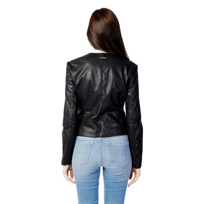 Armani Exchange Black Polyester Leather Jacket