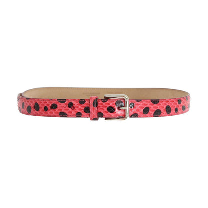 Dolce & Gabbana Pink Polka Snakeskin Silver Buckle Belt Dolce & Gabbana