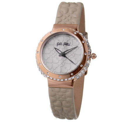 Folli Follie Gray Leather Dress Watch Folli Follie