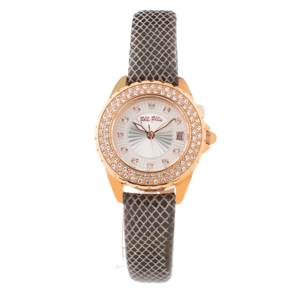 Folli Follie Gray Leather Dress Watch Folli Follie