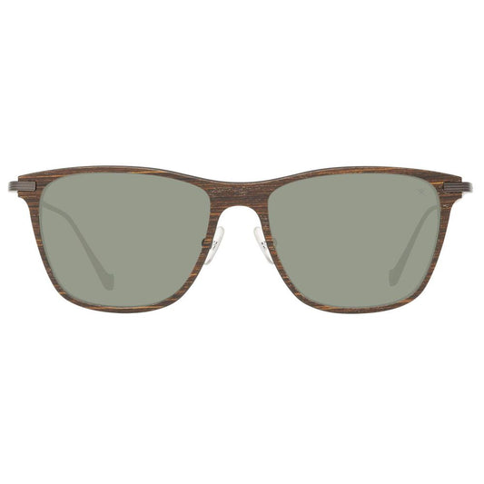 Hackett Brown Wood And Metal Sunglasses Hackett