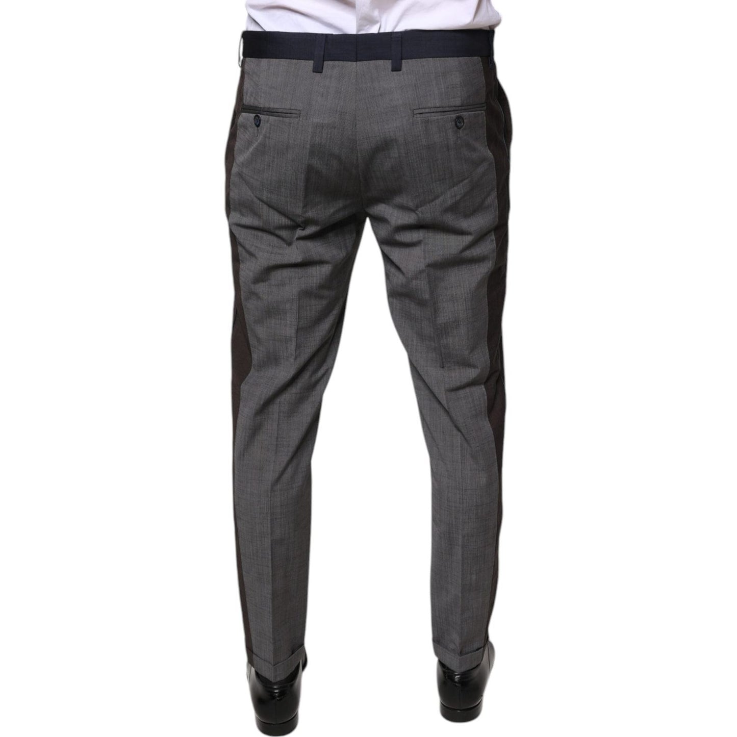 Dolce & Gabbana Black Cotton Wool Formal Dress Pants Dolce & Gabbana Dark Slate Gray