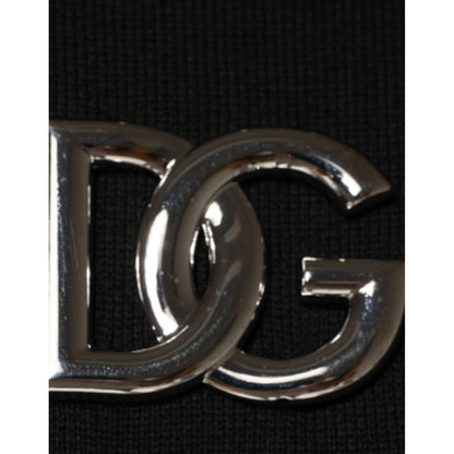 Dolce & Gabbana Black Logo Stud Pullover Sweatshirt Sweater