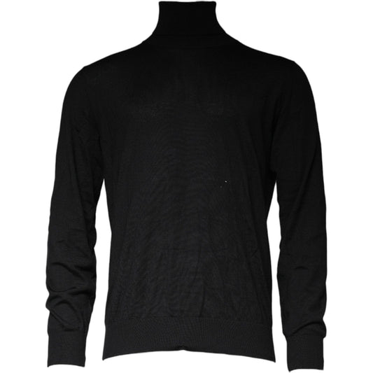 Dolce & Gabbana Black Long Sleeve Turtleneck Men Pullover Sweater Dolce & Gabbana Black