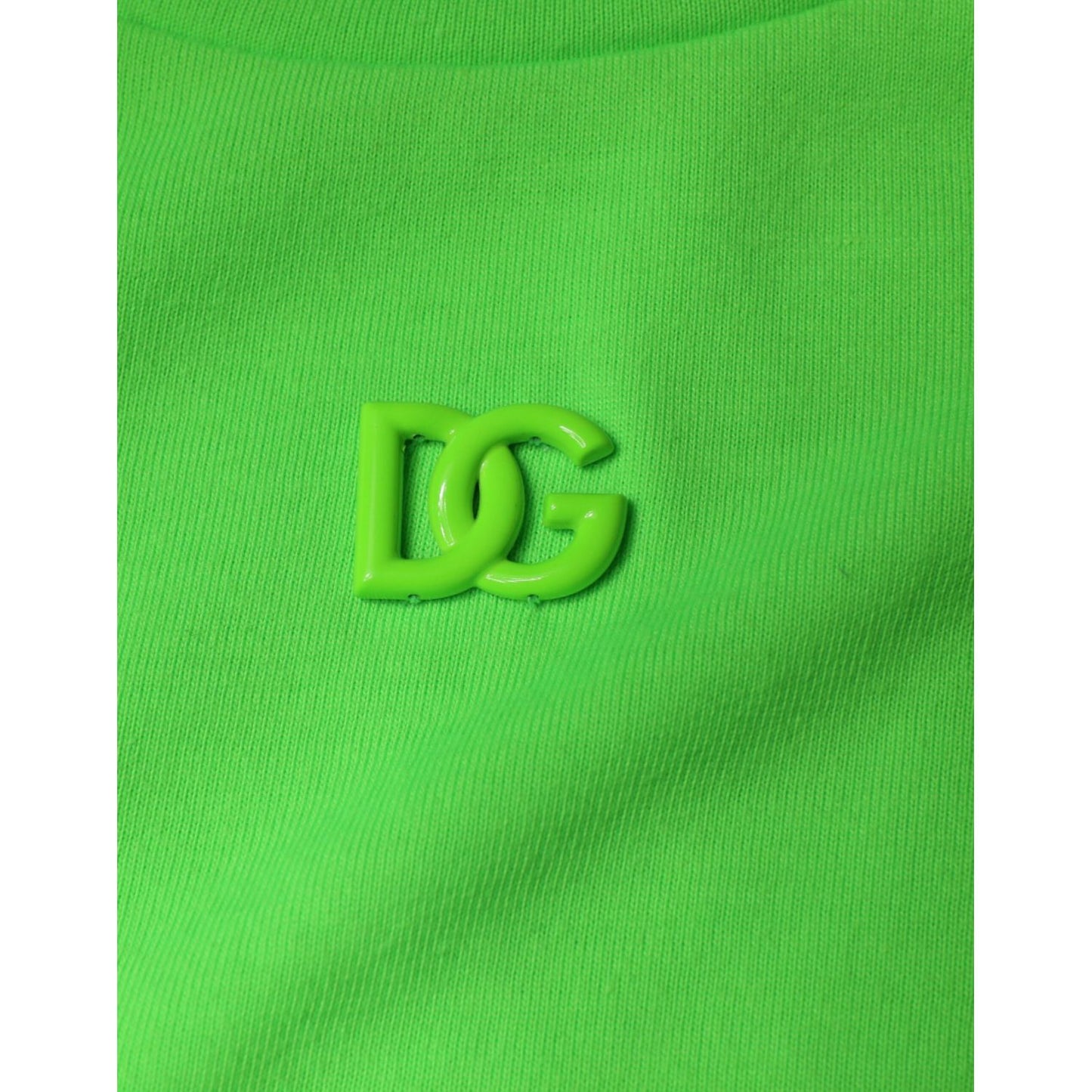 Dolce & Gabbana Green Logo Hooded Pullover Men Sweatshirt Sweater