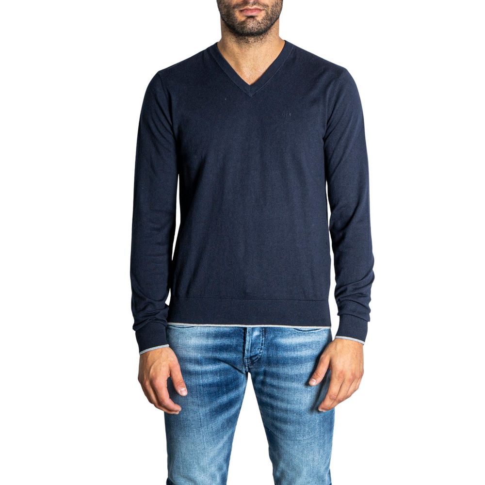 Armani Exchange Blue Cotton Sweatshirt