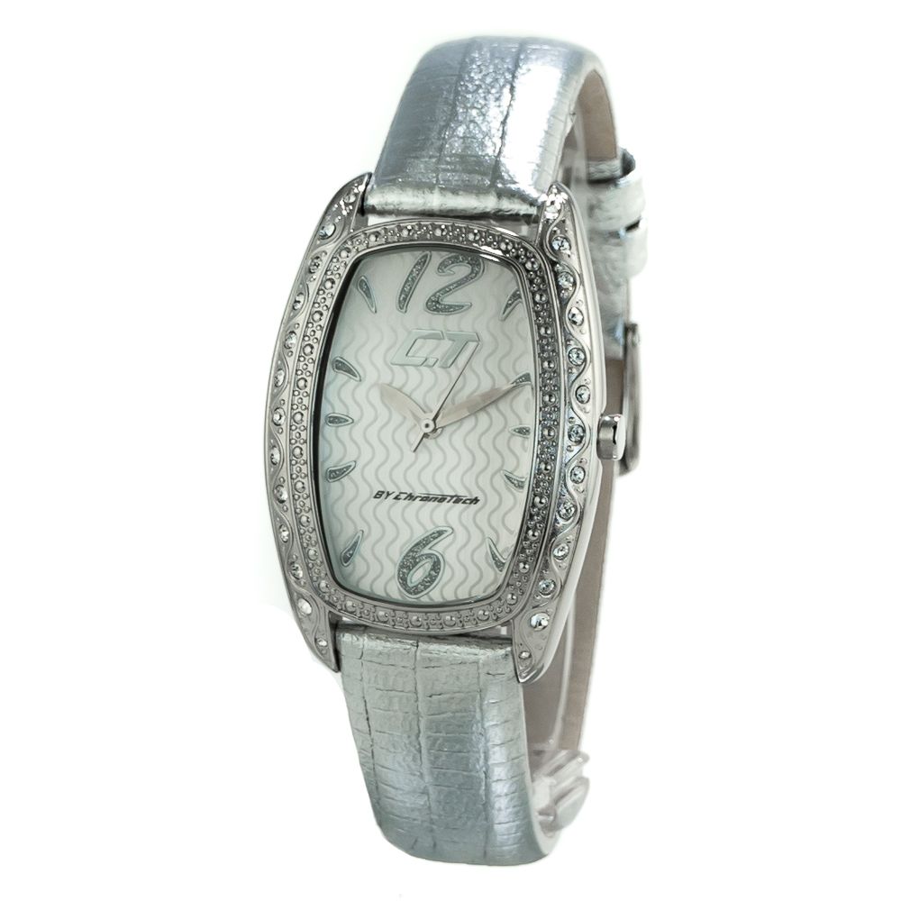 Chronotech Silver Leather Dress Watch1728,67434610848,Accessories,Chronotech,Dress Watches - Watches - Accessories,New with tags,Silver,Watches - Accessories,Women