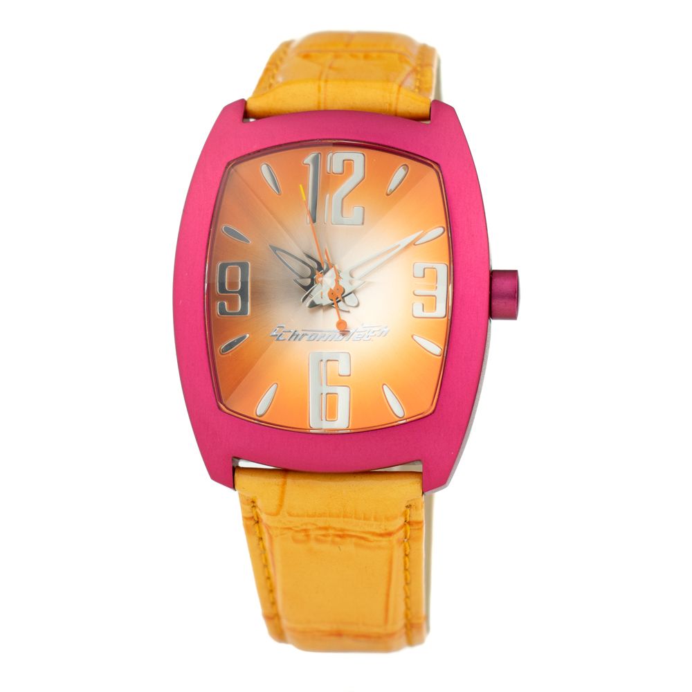 Chronotech Orange Leather Dress Watch Chronotech