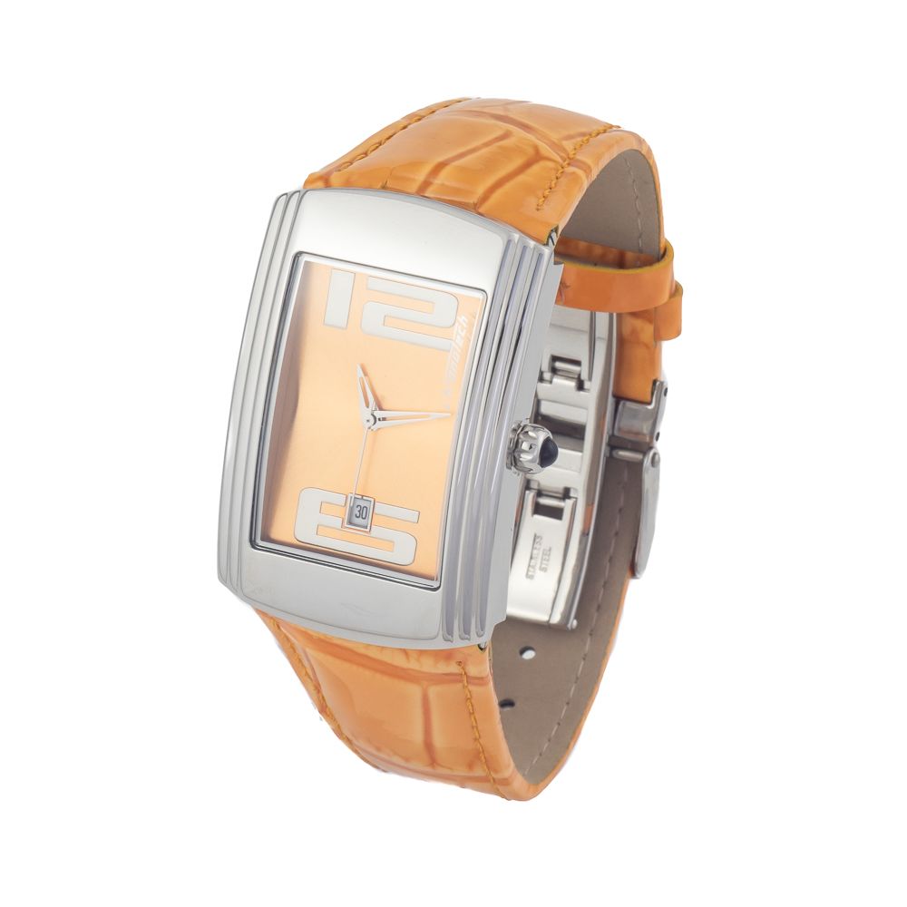 Chronotech Orange Leather Dress Watch Chronotech