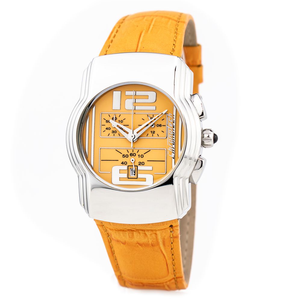 Chronotech Orange Leather Dress Watch Chronotech