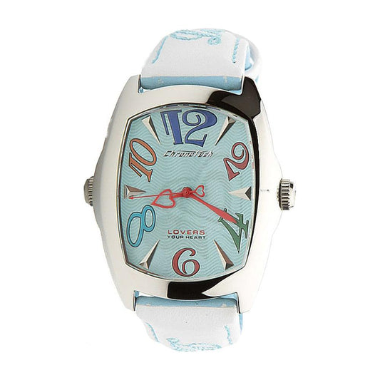 Chronotech Blue Leather Watch Chronotech Light Gray